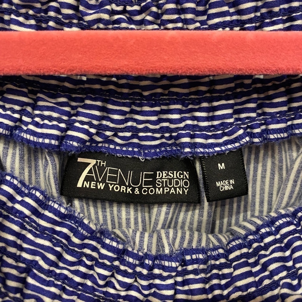 7th Avenue Design Studio Off Shoulder Striped Top Size Medium VGUC - Picture 3 of 4